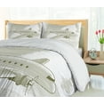 thumbnail image 5 of Airplane Duvet Cover Sets, Woodcut Style Inspired Vintage Transport Element in the Sky Through the Clouds, Bedding Set 2 Duvet Covers & 4 Pillowcases, 2 Pack Cal King Size, Fawn White, by Ambesonne, 5 of 7
