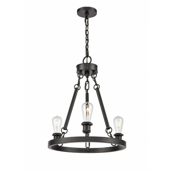 820-BK-LED-Innovations Lighting-Saloon - 10.5W 3 LED Chandelier In Industrial Style-22.25 Inches Tall and 20 Inches Wide