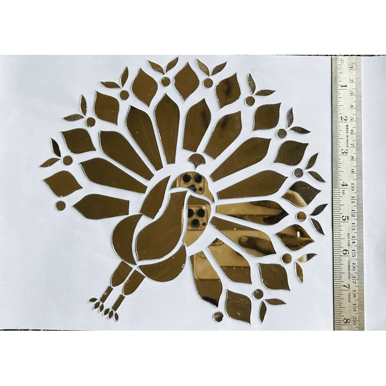 MIRROR GLASS WORLDWIDE Peacock Cutout Silver Fancy Mirror 8 * 8