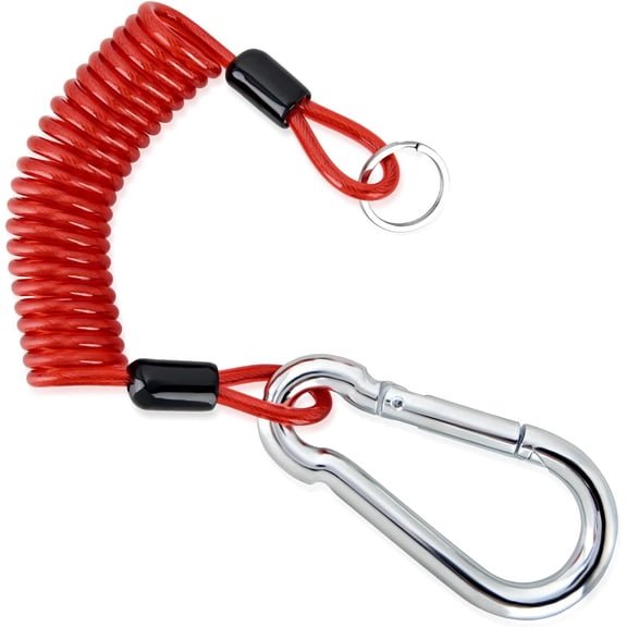 Nilight Breakaway Trailer Cable Heavy Duty Stainless Steel Spring Towing Coiled Wire Extend to 4FT Safety Straps Ground Clip Replacement for RV Camper Boat Vehicle