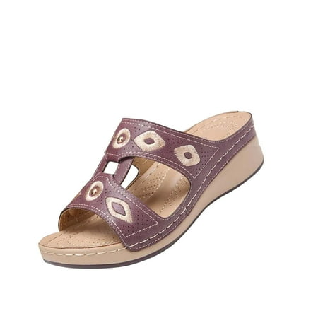 

Sentuca Women s Wedge Heel Flip Flops Multicolor Embroidered Sandals Slippers