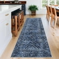 thumbnail image 2 of Washable Runner Rug 2x8 Modern Non Slip Kitchen Rugs Distressed Blue Entryway Rug Farmhouse Hallway Runner Soft Bathroom Rugs Stain Resistant Carpet for Laundry Bedroom 2'x8' Navy, 2 of 8