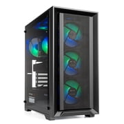 Gaming PC Desktop, Core i7 up to 4.0GHz, Radeon RX550 4GB, 16GB RAM, 256GB SSD + 1TB HDD, WiFi 6 + BT5.4, Win10,6ARGB Fan,RGB KB & Mouse - Light Esports Tower