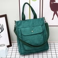 thumbnail image 2 of ibiyuan Corduroy Tote Bag for Women Large Shoulder Bag with Zipper and Pockets for College Work Travel Shopping, 2 of 7