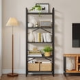 thumbnail image 3 of EnHomee 2 Pieces 5-Tier Industrial Bookcase with Metal Frame & Side Support,Compact Bookshelf for Bedroom, Home Office, Living Room Storage，Black, 3 of 10