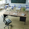 thumbnail image 4 of Flash Furniture Commercial Grade Locking Drawers and Steel Frame Desk, White/Oak, 4 of 14