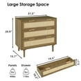 thumbnail image 6 of LAZZO 3 Drawer Dresser Rattan, Wood Brown, 6 of 6