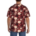 thumbnail image 3 of Lsque African Women A print Men's Cuban Collar Short Sleeve Shirt Summer Beachwear Casual Button Down Fashionable Vacation Leisure Shirt-Medium, 3 of 7