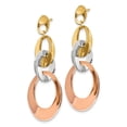 thumbnail image 2 of FB Jewels Leslie's 14K Tri Color Gold Polished Dangle Post Earrings, 2 of 3