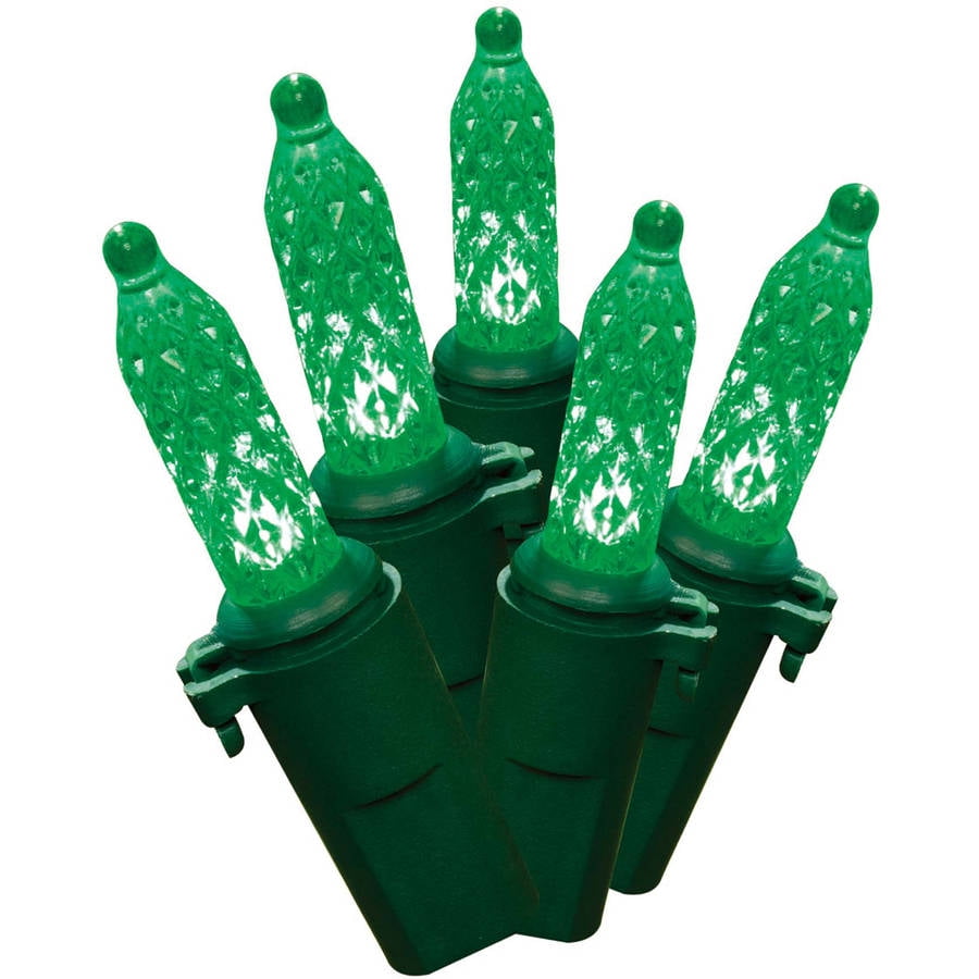 LED M5 Light Set Green Wire Green Bulbs, 240 Count