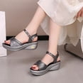 thumbnail image 2 of DeHolifer Wedge Sandals For Women Comfortable Wedge Sandals Dressy Summer Low Wedges Womens Sandal Heels Dress Open Toe Ankle Strap Shoes, 2 of 8