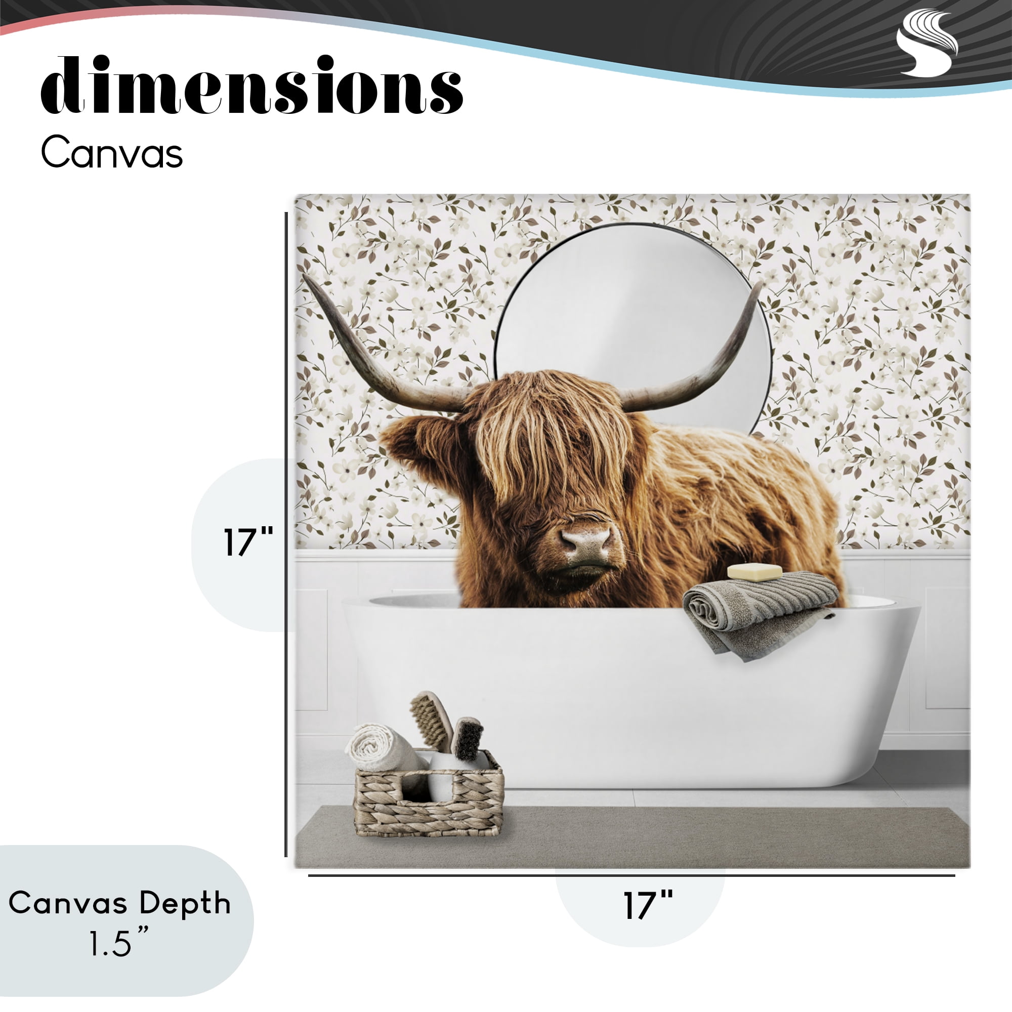 Stupell Industries Boho Cattle Bath Time Canvas Wall Art, design by CAD Designs