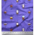 thumbnail image 1 of Soimoi Rayon Fabric Stripe & Drinks Summer Designs Print Fabric by Yard 42 Inch Wide, 1 of 3