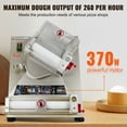 thumbnail image 3 of VEVOR Pizza Dough Roller Sheeter, 3-12 Inch Automatic Commercial Pizza Press, 370W Electric 260 Per Hour Dough Roller, Stainless Steel Adjustable Thickness Dough Machine, 3 of 9