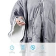 thumbnail image 3 of Pure Enrichment® PureRelief™ Plush Heated Shawl - 4 InstaHeat™ Settings, Wearable Design with Snap Closures, Deep Pockets, Soft Micromink & Sherpa Fabric, Auto Shut-Off Timer, & Machine Washable, 3 of 4
