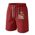 thumbnail image 2 of GrmtClth Father's Day Gift Casual Dad Papa Print Usa Flag Shorts Vintage 4th Of July Patriotic Short Trendy Comfortable Elastic Drawstring Independence Day Clothing Hot Pink S, 2 of 4