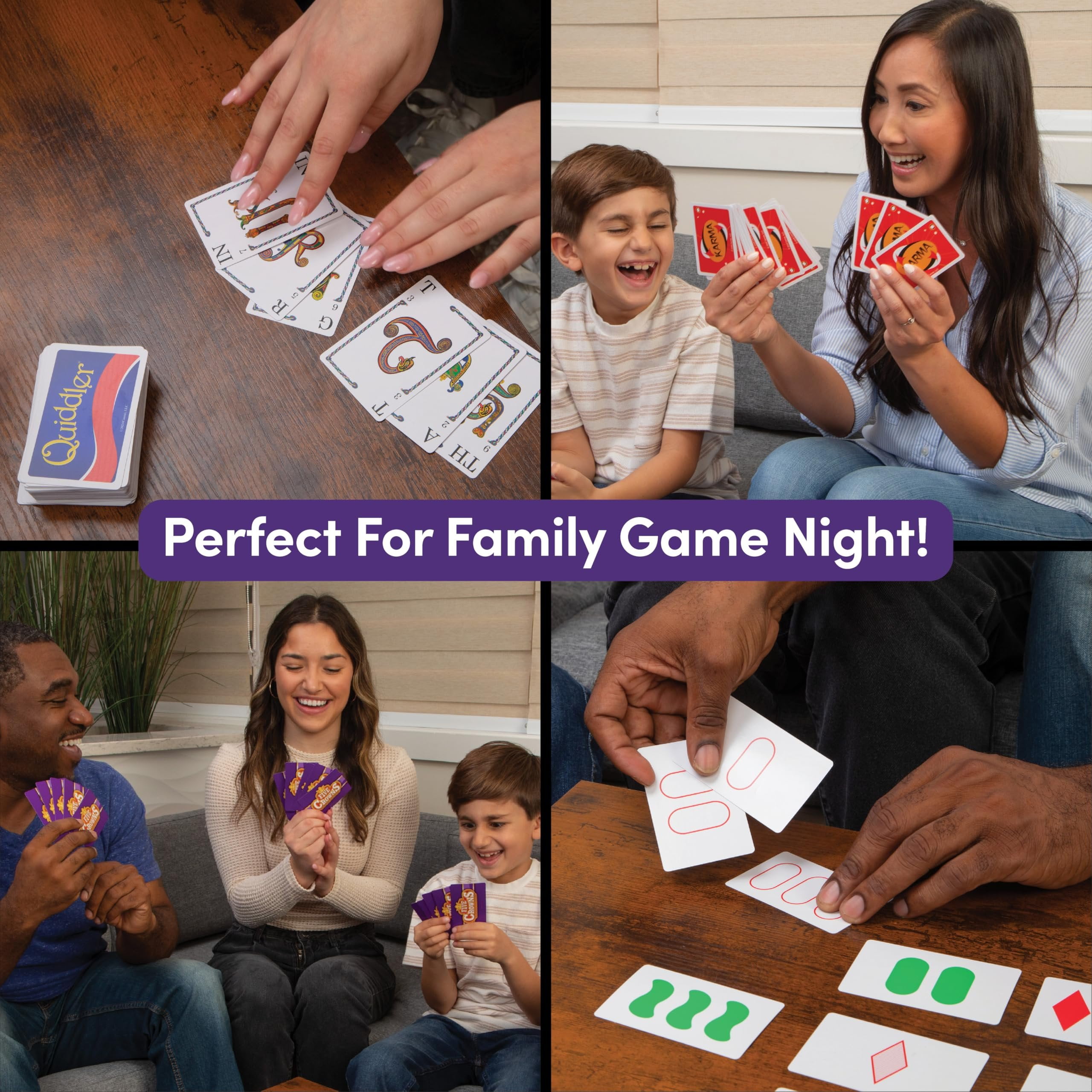 PlayMonster Five Crowns Collection 4-Game Bundle - Five Crowns, SET, Quiddler, and Karma Card Games, 1+ Players Ages 8+