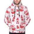 thumbnail image 2 of Bingfone Valentine Gnomes Men's Drawstring Hoodie Long Sleeve Pocket Sweatshirts-4X-Large, 2 of 6