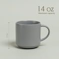thumbnail image 3 of over&back Stackable Stoneware Coffee Mugs - 4-Piece Mug Set - Enjoy the Perfect Cup of Coffee, Tea, Latte, and More - Semi-Matte Charcoal - 14oz, 3 of 7