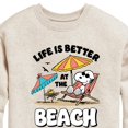 thumbnail image 3 of Peanuts - Summer Edition - Life is Better at the Beach - Toddler & Youth Crewneck Fleece Sweatshirt, 3 of 5