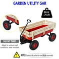 thumbnail image 6 of Tcbosik All-Terrain Cargo Wagon with 10" Air Tires, Utility Storage Cart with Wood Fence for Outdoor Garden Yard Patio, Red, 6 of 9
