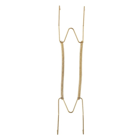 Unique Bargains Metal 10 to 13 Inch Spring Plate Hangers Wall Rack Hook Stand Display Gold Tone