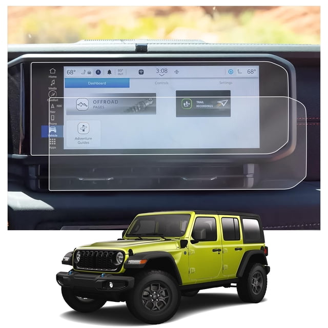 Protector de pantalla CDEFG para Jeep Wrangler JL 2024-2026 de 12,3"