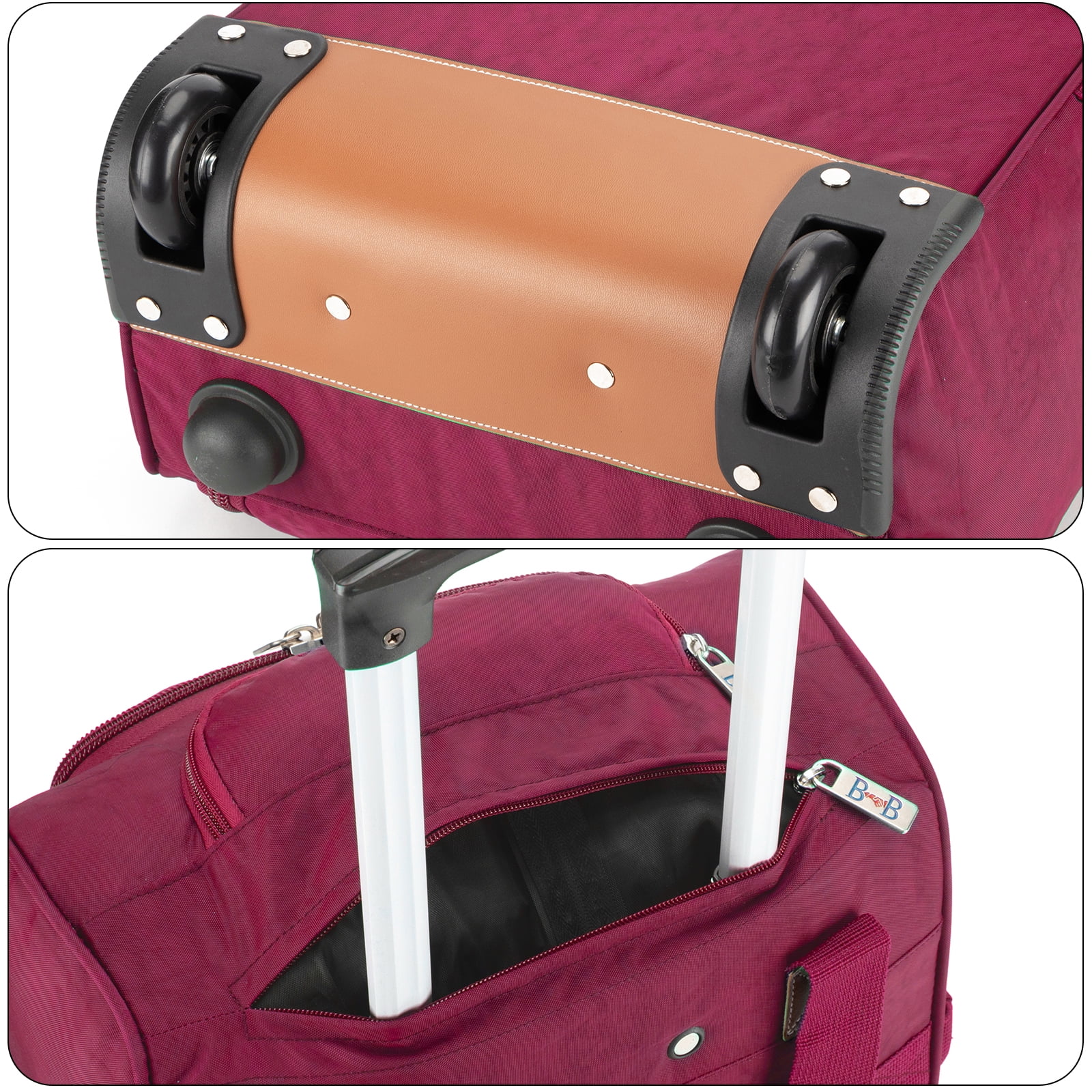 BoardingBlue 17x13x8 Inches Rolling Duffel Bag for JetBlue Allegiant Spirit Airlines Purple