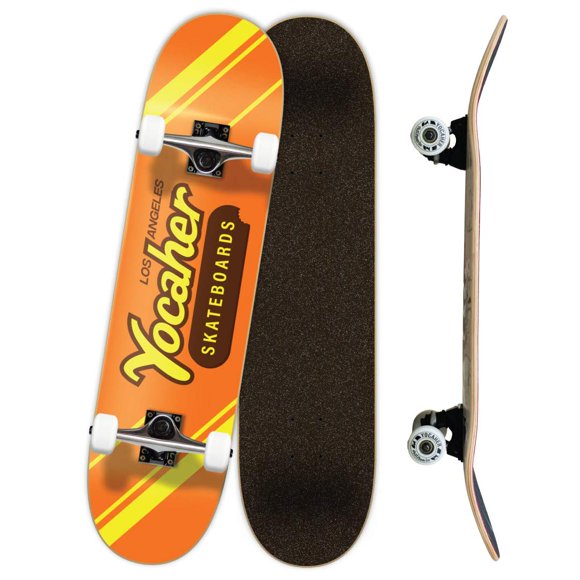 Yocaher Planches à Roulettes Complètes Punked 7,75 Pouces Ou Formes Mini Cruiser Ou Micro Cruiser - Série Pika et Chimpanzé (Complet-10-7,75 - PB & C)