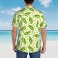 thumbnail image 4 of Sikiie Green Peas Print Men's Hawaiian Shirt, Summer Beach Button Pocket Short Sleeve T-Shirt,Small, 4 of 7