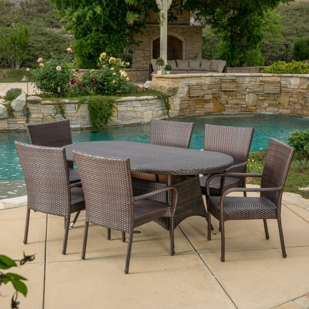 Best Ing Home Reynolds 7 Piece Wicker Patio Dining Set 7 Piece Wicker Patio Dining Set
