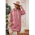 thumbnail image 6 of PRETTYGARDEN Women's Casual Pullover Sweatshirt Long Sleeve Split Hem Hoodie Dress with Kangaroo Pocket, 6 of 9