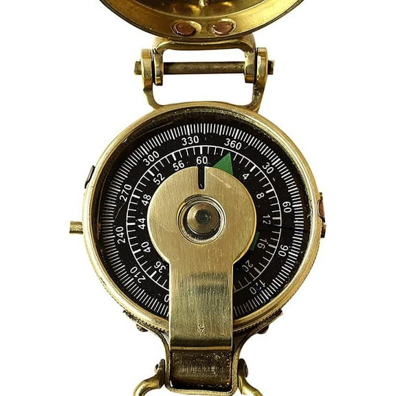Vintage Old Style Military Compass Nautical Pocket Shiny Brass Navigational Instrument Pocket Compass | Engraved Gift for Husband, Son, Scouts, Camping, Hiking