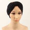 thumbnail image 2 of Caywon Women's Versatile Cotton Headscarves Suitable for All Seasons Knit Pattern Embroidery Full Package Functional and Stylish Choice(Black,One Size), 2 of 5