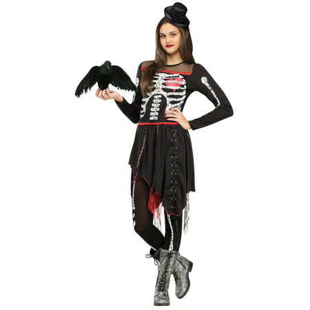 Tween Girls Sassy Skelegirl Costume: Girls Skeleton Halloween Costume JUNIOR 0-9
