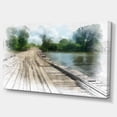 thumbnail image 2 of Bridge over Waterfall in Forest - Large Landscape Canvas Art, 2 of 4