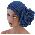 thumbnail image 5 of D-GROEE Shiny Flower Turban Shimmer Chemo Cap Hairwrap Headwear Beanie Hair Scarf, 5 of 7