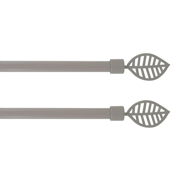 2 Pack Adjustable 5/8" Single Window Curtain Rod 50" to 82" Taupe