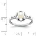 thumbnail image 2 of Solid 925 Sterling Silver Freshwater Cultured Pearl and Diamond Engagement Ring Size 9 (.02 cttw.), 2 of 3