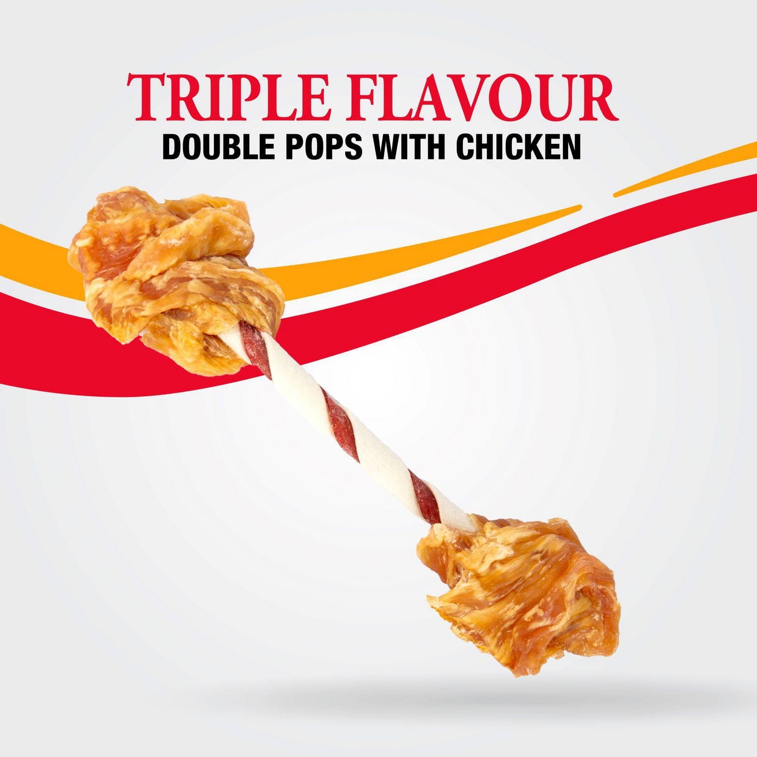 Good'N'Fun Triple Flavour Double Pops with Chicken 5.5 Ounces, Savoury Snack Wrapped With Premium Cuts of Real Chicken for All Dogs