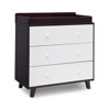 Delta Children Ava 3 Drawer Dresser with Changing Top, Black Espresso/White