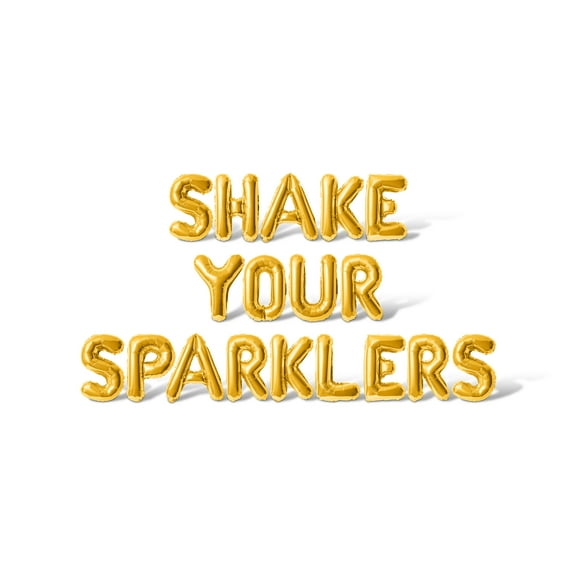Letter Balloons - SHAKE YOUR SPARKLERS 16" Inch Alphabet Letters Foil Mylar Balloon 4th of July Party Banner (Gold)