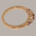 thumbnail image 4 of LBG British Made 10k Rose Gold Natural Ruby & Cultured Pearl Womens band Ring - 33 size options - Size 11.5, 4 of 6