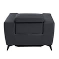 thumbnail image 5 of Titan Furnishings Italian Leather Chair with Power Recliner in Dark Gray, 5 of 12