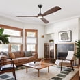thumbnail image 3 of 60" Farmhouse Walnut 3 Blades Large Ceiling Fan with Dimmable LED Light and Remote Control, 3 of 16