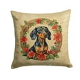 thumbnail image 2 of Dachshund Christmas Flowers Throw Pillow 14 in x 14 in, 2 of 2