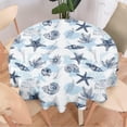 thumbnail image 2 of Odenmar Daisy Floral Round Tablecloth 60 Inch, Farmhouse Waterproof Table Cover, Rustic Flower Design for Dining Table, Kitchen, Party Indoor Outdoor, 2 of 6
