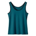 thumbnail image 4 of WAYUTE Womens Tank Tops with Built in Bras Summer Lace Sleeveless Stretch Fit Solid Color Camisole Casual Sporty Fashion,Green,3XL, 4 of 4