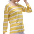 thumbnail image 6 of Richie House Women's Long sleeve striped linen pullover RH2025-C-M, 6 of 7