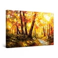 thumbnail image 1 of Startonight Canvas Wall Art Abstract Yellow Light in Forest Painting Framed 32" x 48", 1 of 6